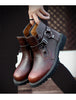 Men's Tooling Boots British Style Mid-Top High-Top Leather Shoes