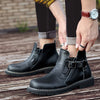 Men's Tooling Boots British Style Mid-Top High-Top Leather Shoes