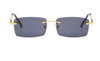 Rimless Square Plate Glasses Leg Sunglasses Optical