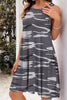 Printed Round Neck Sleeveless Dress