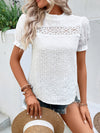 Spliced Lace Short Sleeve Top