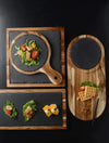 Black Wood Pizza Dish Wooden Plate - Verzatil 