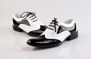 Black-and-white fashionable men's Shoes - Verzatil 