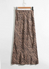 Tiger print skirt satin silk skirt - Women's Bottom - Verzatil 