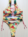 Pineapple Bikini for big boob Women Lace Up Swimwear Thong bikini set two pieces - Verzatil 