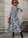 Flounce Sleeve Tie Waist Dress