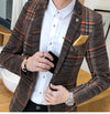 Men Blazer Slim Fit Designs Male Plaid Blazer - Verzatil 