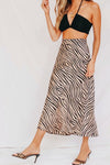 Tiger print skirt satin silk skirt - Women's Bottom - Verzatil 