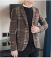 Men Blazer Slim Fit Designs Male Plaid Blazer - Verzatil 