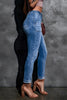 Button Fly Center Seam High Rise Jeans