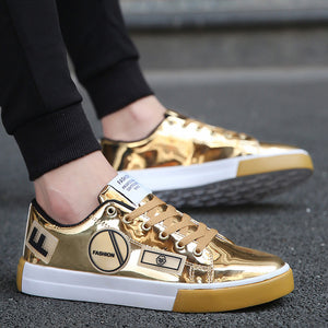 Fashion shoes high-top casual gold color flat warm Shoes - Verzatil 