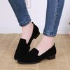 Suede round head single shoes low heel casual comfort- Women's shoes - Verzatil 