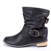 Women's ankle boots solid color motorcycle  classic style- women shoes - Verzatil 