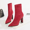 Mid-tube booties pointed suede women's boots - Women's Shoes - Verzatil 