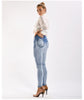 Stretch thin women's denim pencil pants - Women's Bottom - Verzatil 