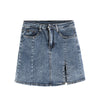 Split denim skirt - Women's Bottom - Verzatil 