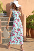 Full Size Tied Smocked Surplice Sleeveless Maxi Dress