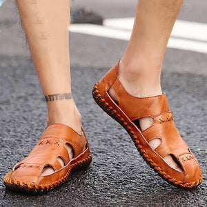 Men's Shoes Summer Sandals Baotou Driving Leather - Verzatil 