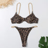 Women's Sexy Split Chain Solid Color Halter Strap Bikini Swimsuit Two Piece - Verzatil 