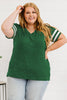 Plus Size Striped V-Neck Tee Shirt