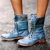 Retro European And Beautiful Shoes Lace Up Two-Wear Short Boots women shoes - Verzatil 