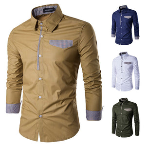 Long-sleeved Shirt New Spring Slim-fit  Trendy Casual Shirt Men's - Verzatil 