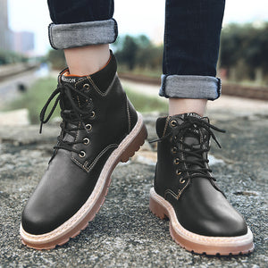 High top British leather boots Shoes - Verzatil 