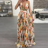 European and American deep V-neck  back chiffon dress - Verzatil 