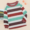 Striped round neck thread stitching women's sweater - Verzatil 