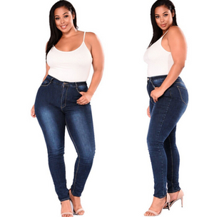 Extra large size fashion high elastic denim pants women - Women's Bottom - Verzatil 