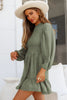 Smocked Balloon Sleeve Ruffle Hem Dress