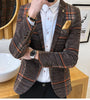 Men Blazer Slim Fit Designs Male Plaid Blazer - Verzatil 