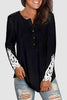 Lace Detail Button Front T-Shirt