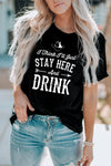 Slogan Graphic Cuffed T-Shirt