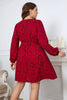 Plus Size Long Sleeve Surplice Neck Dress