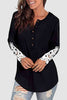 Lace Detail Button Front T-Shirt