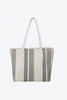 Striped Straw Tote Bag