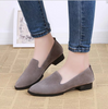 Suede round head single shoes low heel casual comfort- Women's shoes - Verzatil 