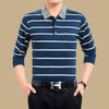 Spring and autumn middle-aged men's long-sleeved T-shirt cotton lapel - Verzatil 