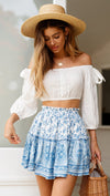 Women's high waist ruffle floral skirt -  Women's Bottom - Verzatil 