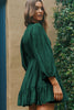 Smocked Balloon Sleeve Ruffle Hem Dress