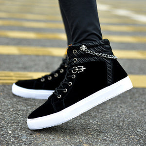 Chain canvas shoes high-top casual Shoes sneakers - Verzatil 