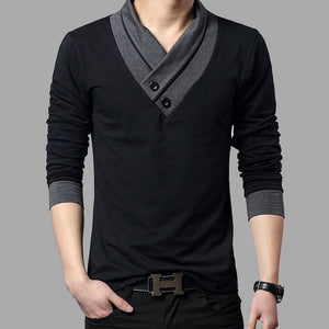 Men's Long-Sleeved t-Shirt Men's Clothes V-Neck - Verzatil 