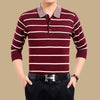 Spring and autumn middle-aged men's long-sleeved T-shirt cotton lapel - Verzatil 