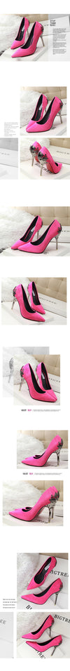 Pointy silver high heels - Women's shoes - Verzatil 