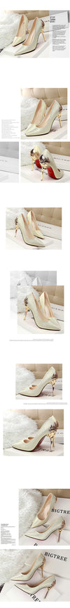 Pointy silver high heels - Women's shoes - Verzatil 