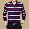 Spring and autumn middle-aged men's long-sleeved T-shirt cotton lapel - Verzatil 