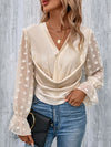 Swiss Dot Flounce Sleeve Blouse