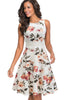 Printed Smocked Waist Sleeveless Dress