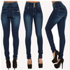 Women's high waist and more buttonholes Slim stretch large size feet jeans - Women's Bottom - Verzatil 